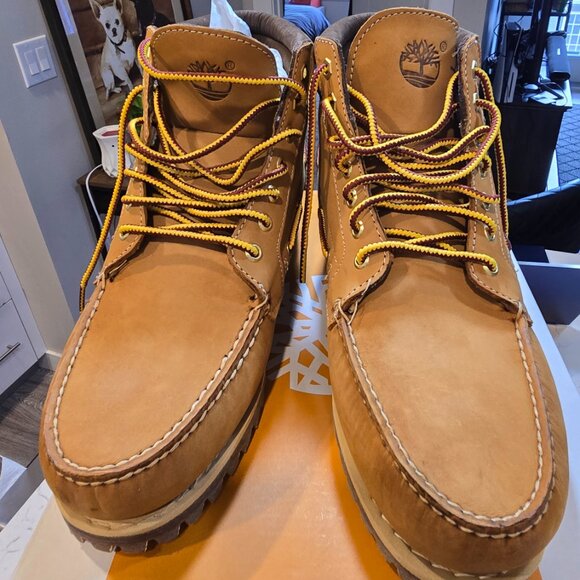 Timberland 7-Eye Authentic Mid Lace Boot Mens Size 10.5 Wheat Nubuck TB0A2N4C754 - Picture 3 of 14